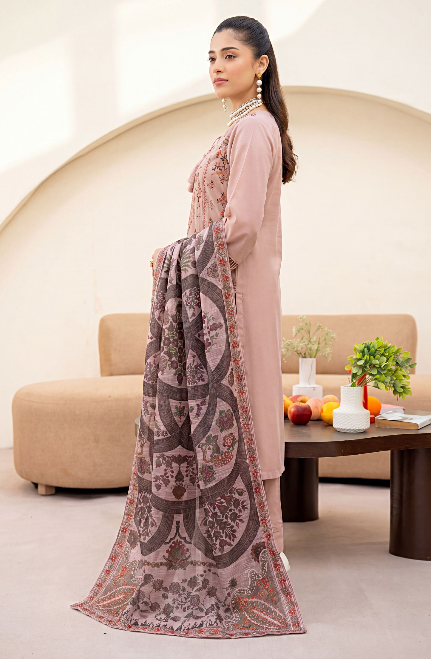 Meadows By Anaya Noor Emb Lawn With Organza Patches 3PC