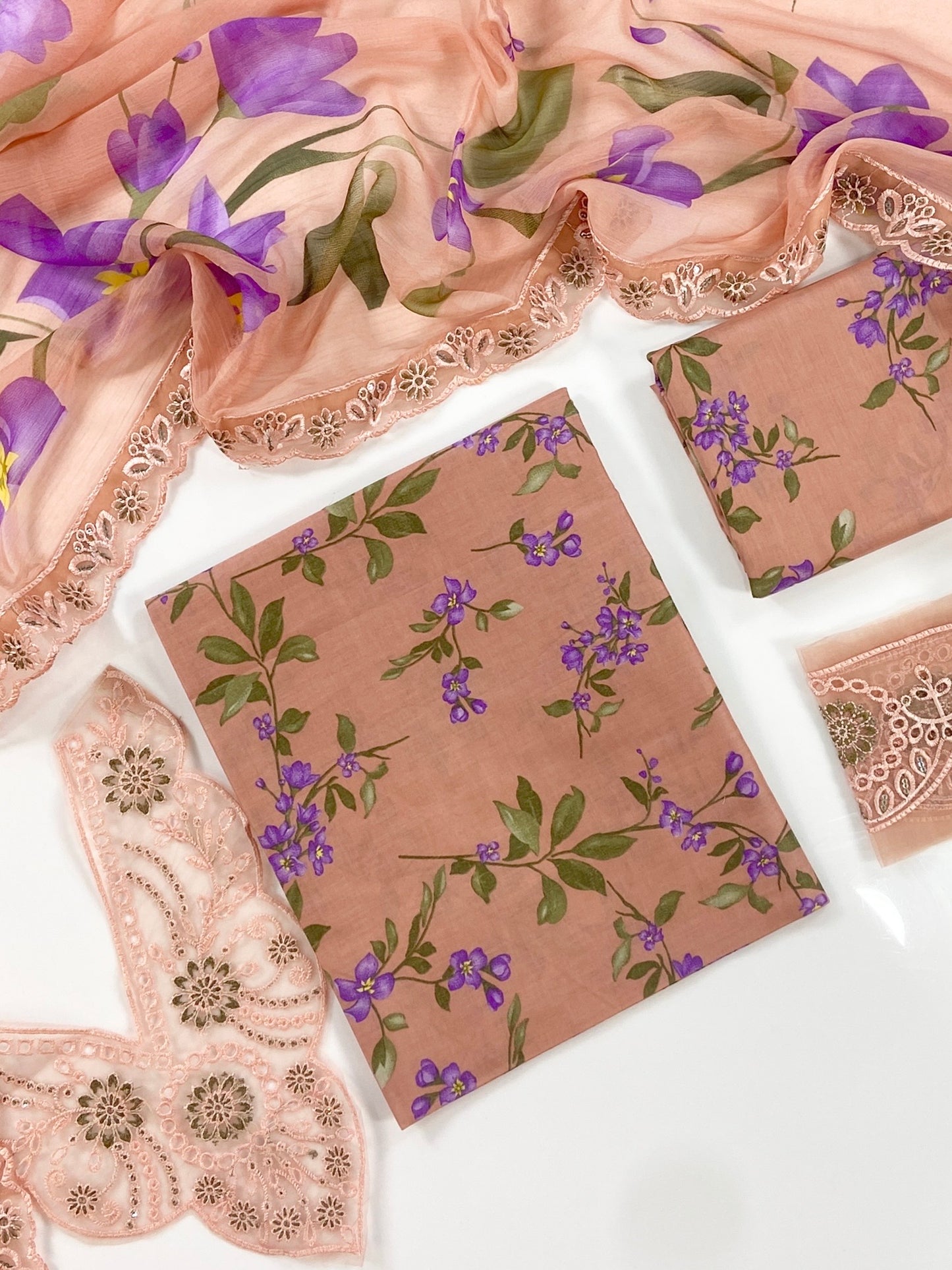 (Bundle OF 6) Iznik Peach Pink & Pista Green