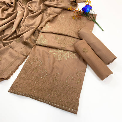 Bundle OF 06 | Dark Color Plain Embroidered | Dhanak 3PC