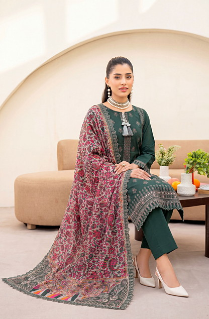 Meadows By Anaya Noor Emb Lawn With Organza Patches 3PC
