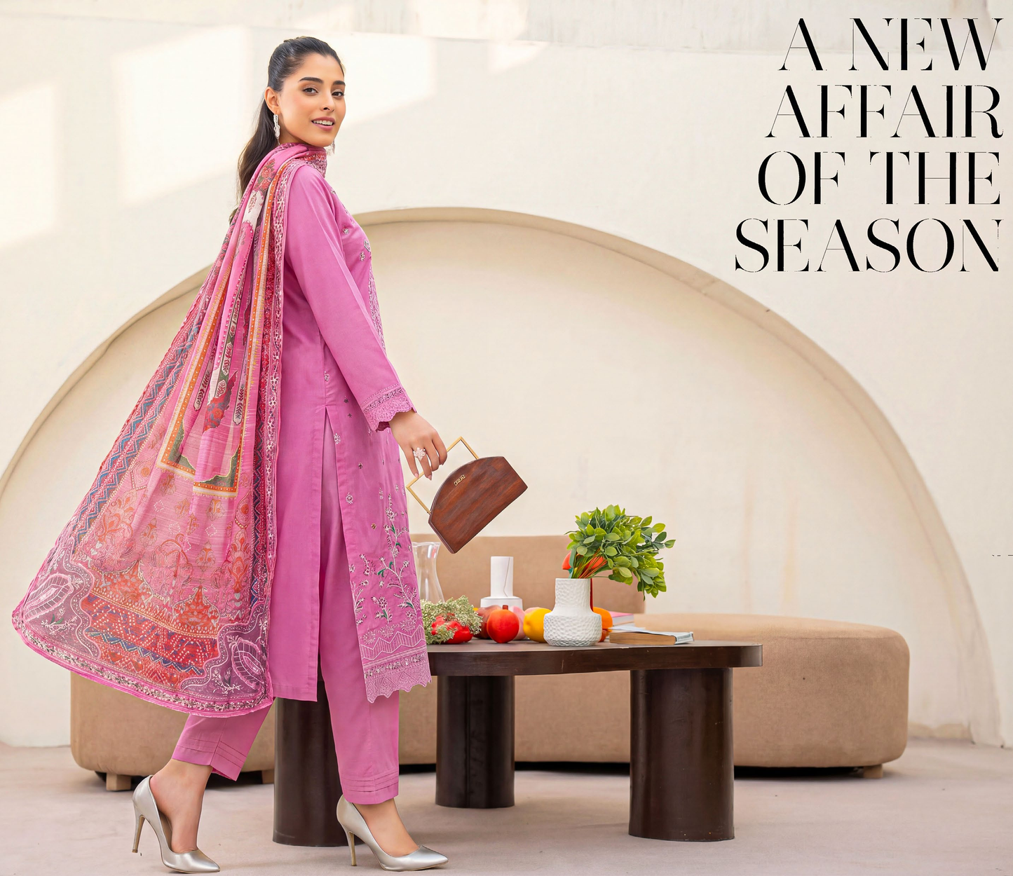 Meadows By Anaya Noor Emb Lawn With Organza Patches 3PC