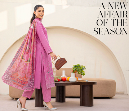 Meadows By Anaya Noor Emb Lawn With Organza Patches 3PC