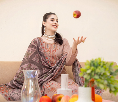 Meadows By Anaya Noor Emb Lawn With Organza Patches 3PC