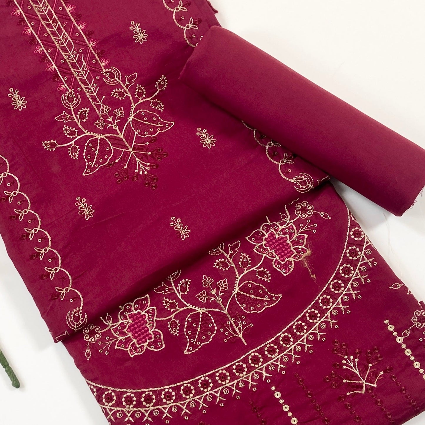 Beechtree Plain Emb Shirt & Trouser Lawn 2PC