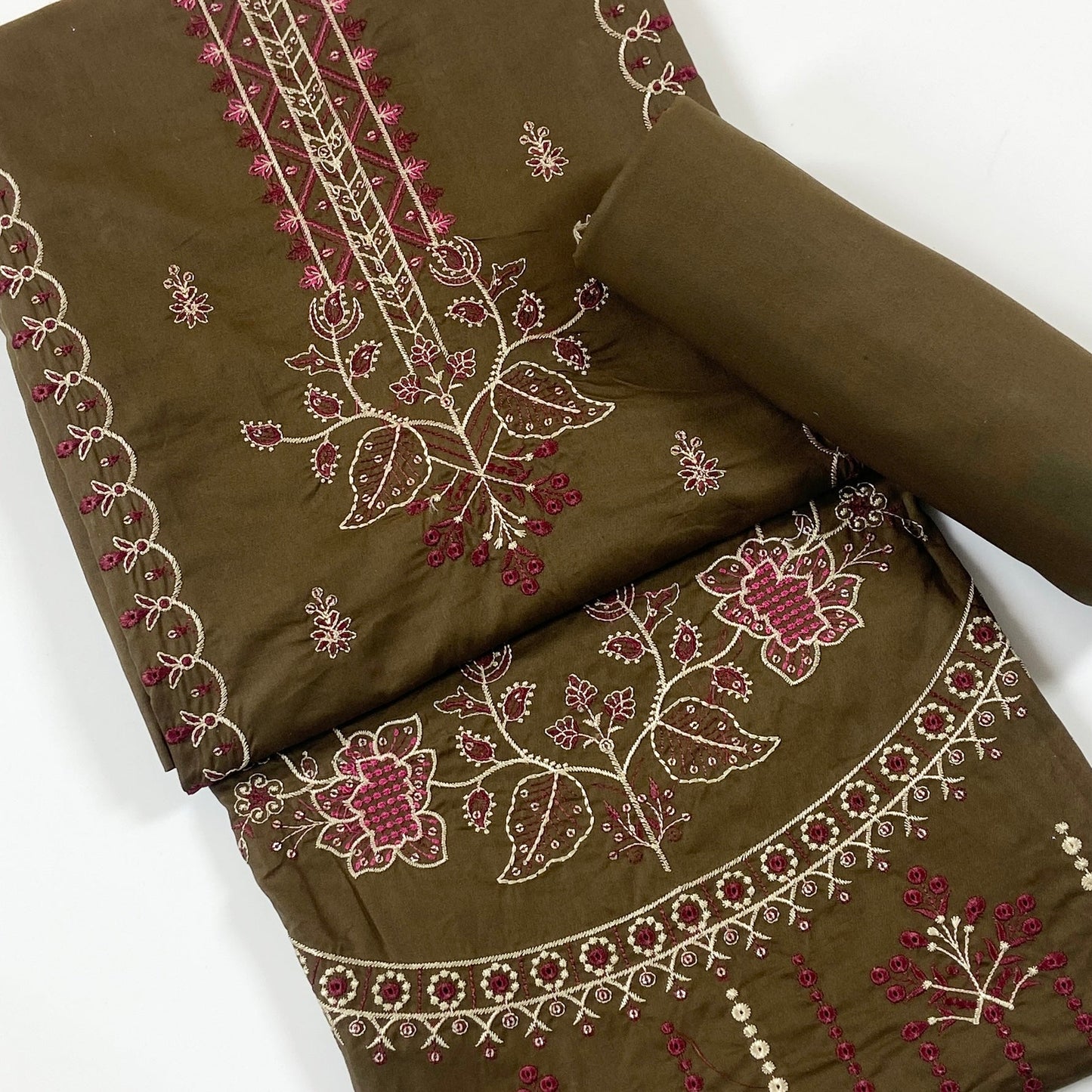 Beechtree Plain Emb Shirt & Trouser Lawn 2PC