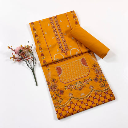 Ethnic Plain Emb Shirt & Trouser Lawn 2PC
