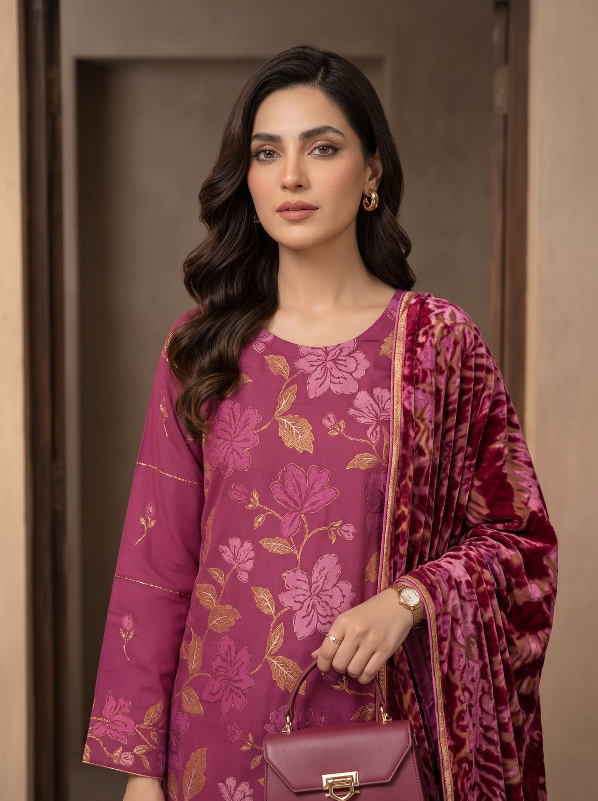 Bundle OF 06 | Luxuria By Anaya Noor | Dhanak With Plachi Shawl 3PC