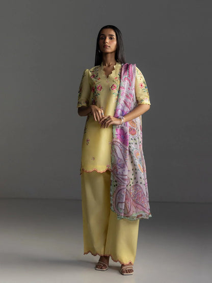 Zara Shahjahan Plain Emb Lawm 3PC