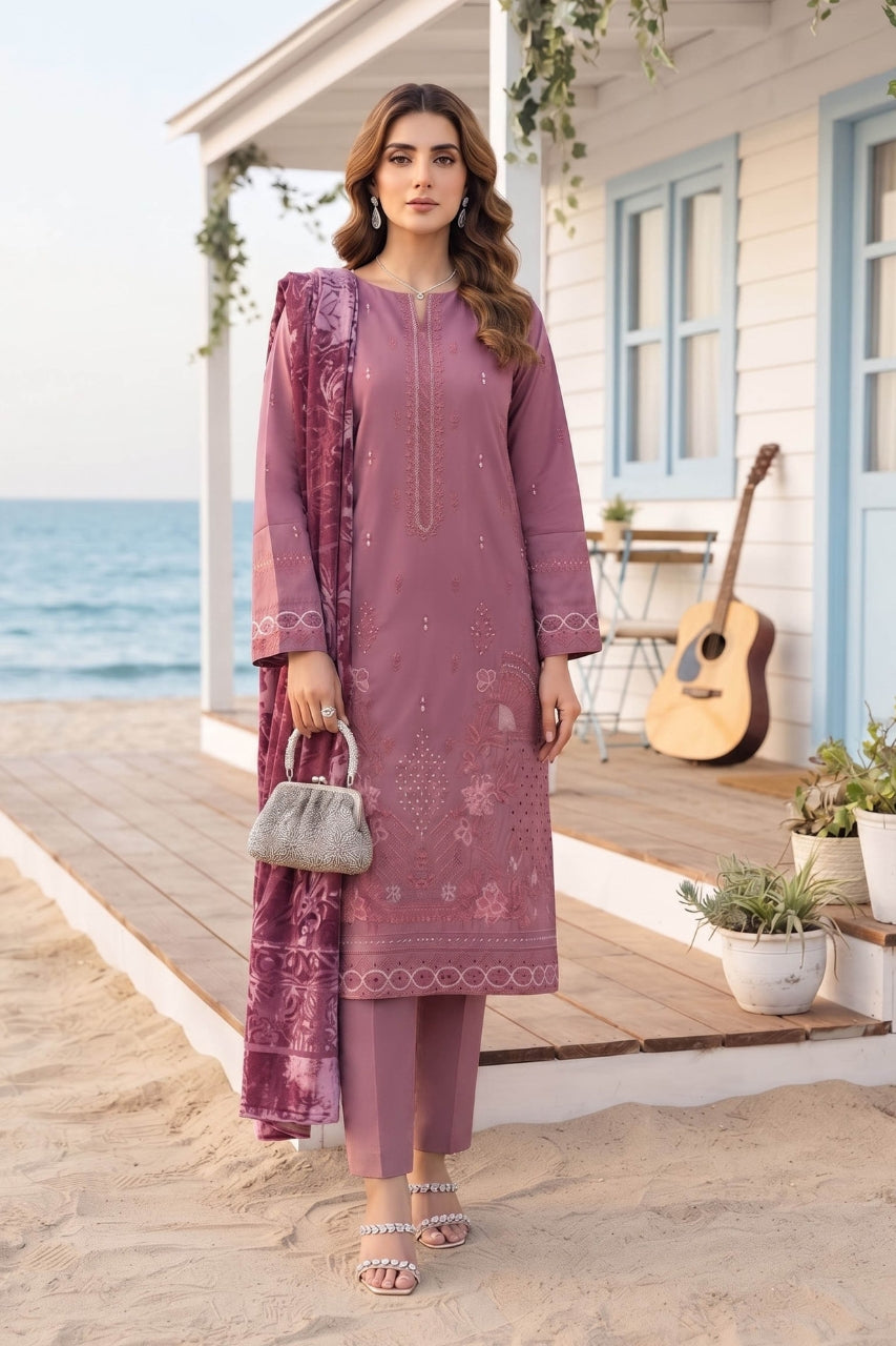 Bundle OF 06 | Khoshbo Sa By Anaya Noor | Dhanak with Plachi Shawl 3PC