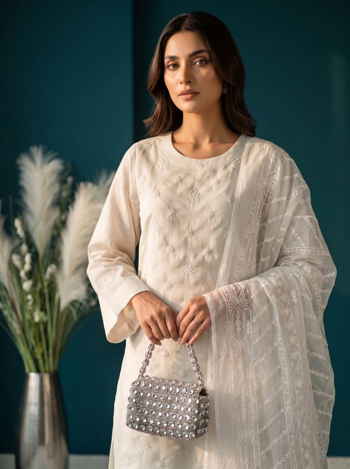 Bundle OF 10 | White Rose By Anaya Noor | Viscose 3PC - image 2
