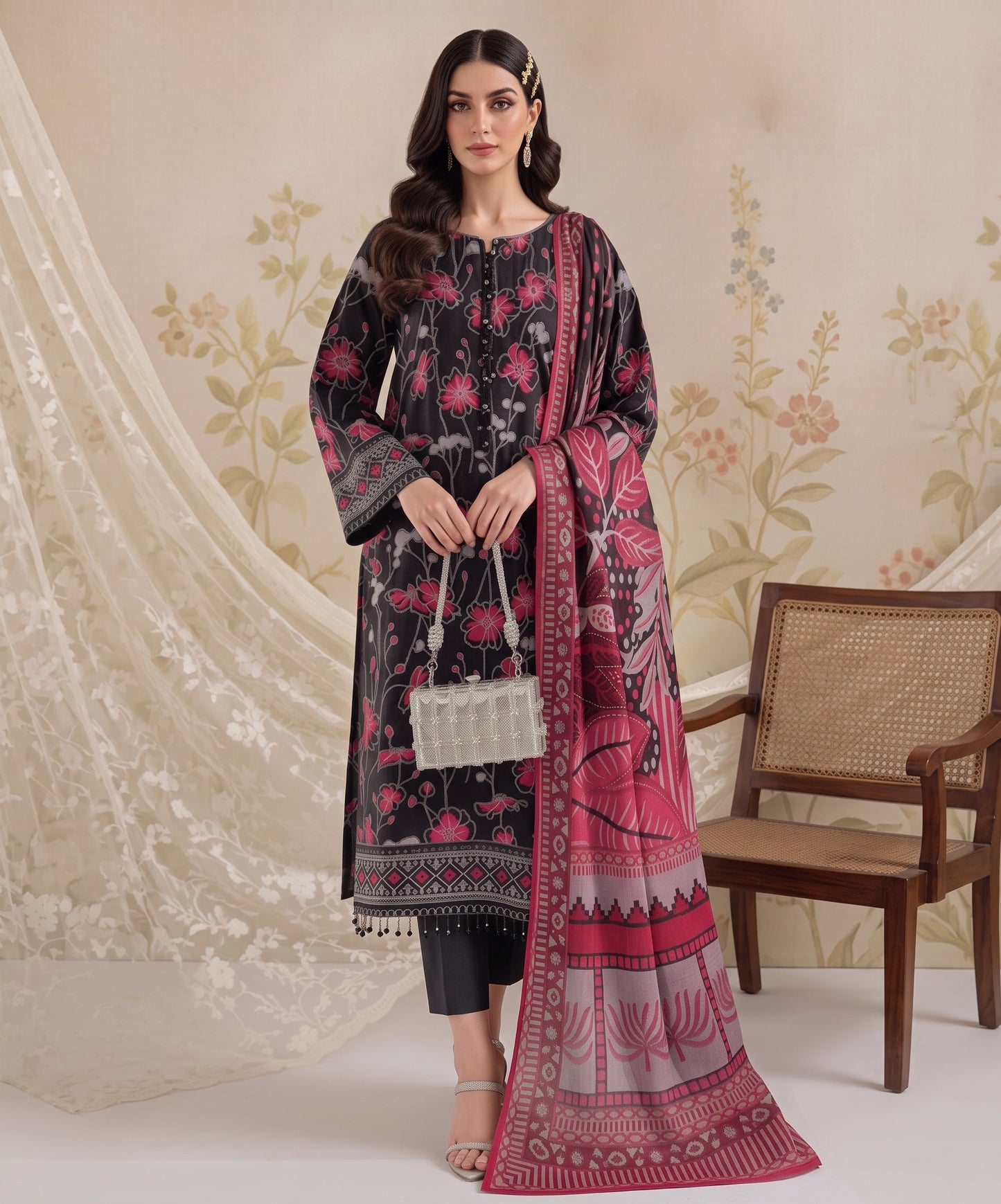 Madham By Lala Digital Printed Airjet Lawn 3PC