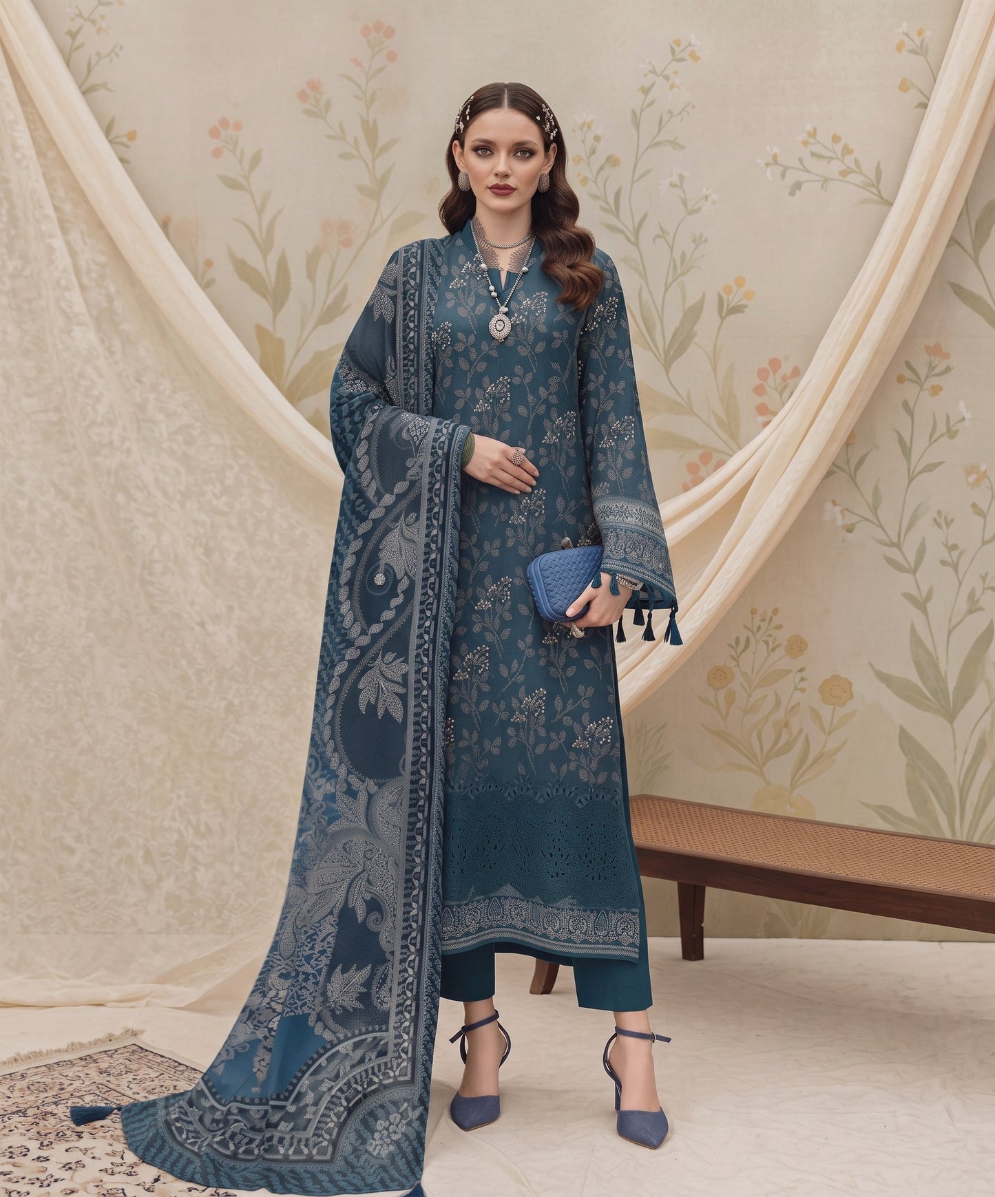 Madham By Lala Digital Printed Airjet Lawn 3PC
