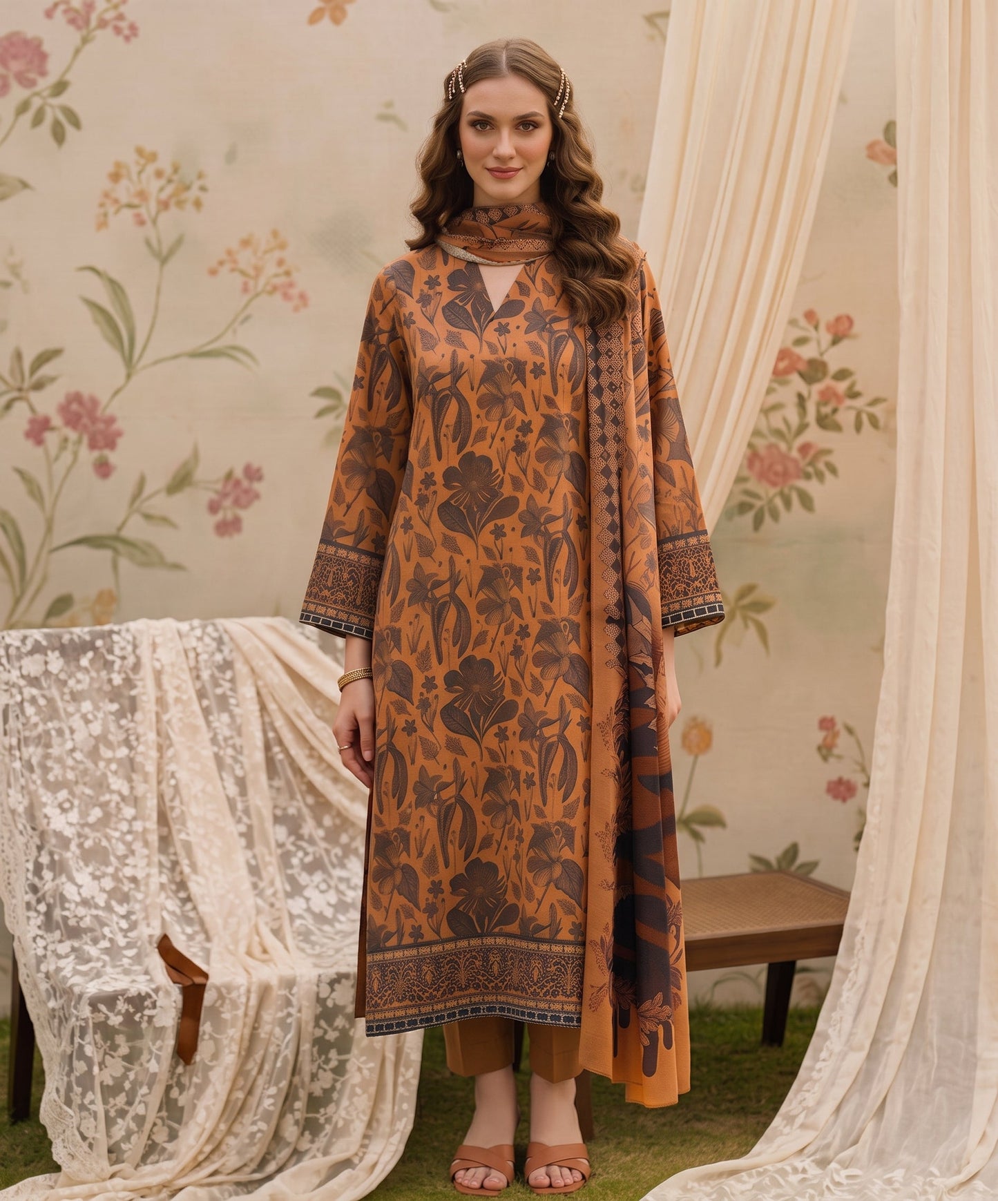 Madham By Lala Digital Printed Airjet Lawn 3PC