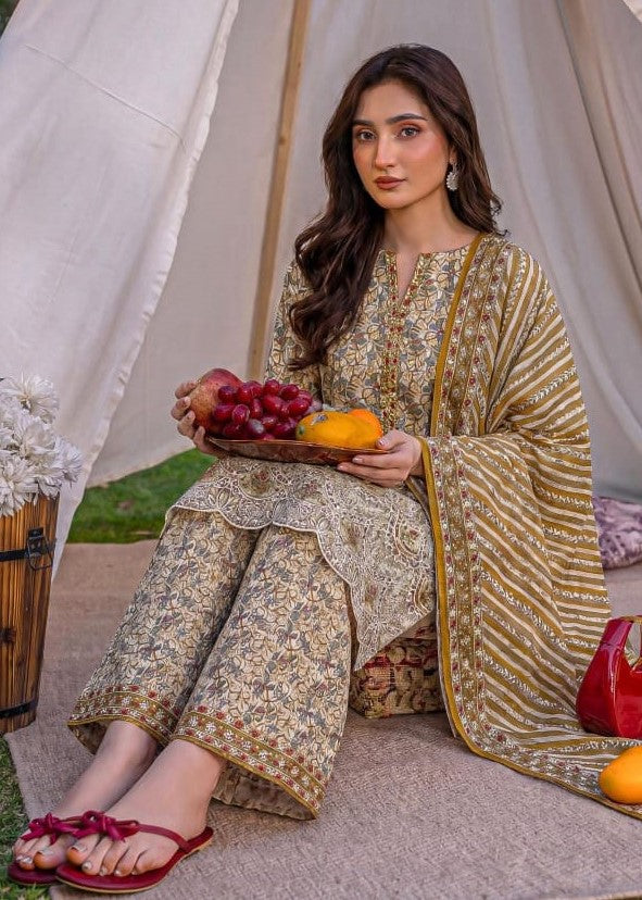 Aabroo By Anaya Noor Emb With Laser-Cut Lawn 3PC