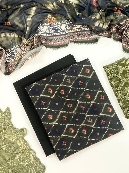 Fleur By Almeerah Premium Printed Lawn With Emb Patches 3PC