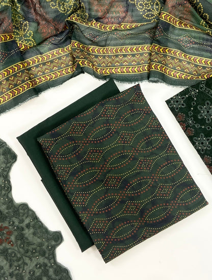 Fleur By Almeerah Premium Printed Lawn With Emb Patches 3PC