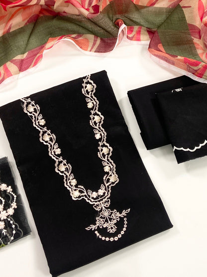 Zara Shahjahan Plain Emb Lawm 3PC