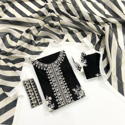Zara Shahjahan Plain Emb Lawm 3PC