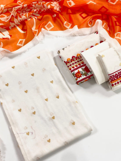 Zara Shahjahan Plain Emb Lawm 3PC
