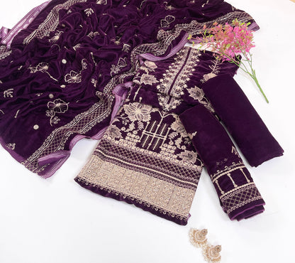 Bundle OF 08 | Sana Safinaz | Velvet 3PC (V-02)