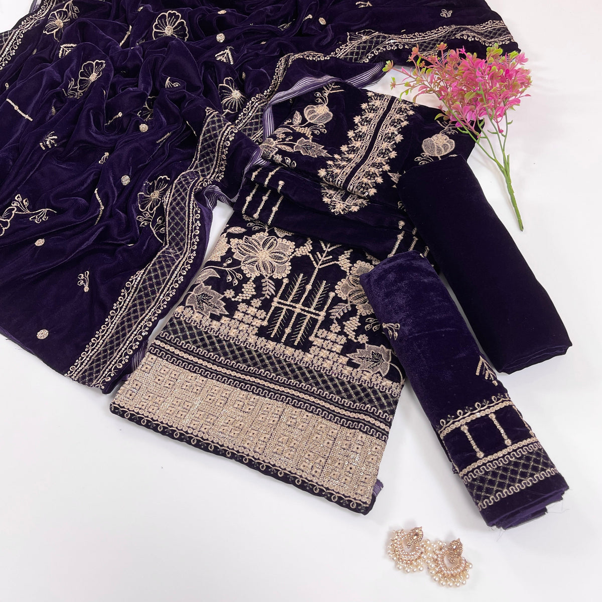 Bundle OF 08 | Sana Safinaz | Velvet 3PC (V-02)