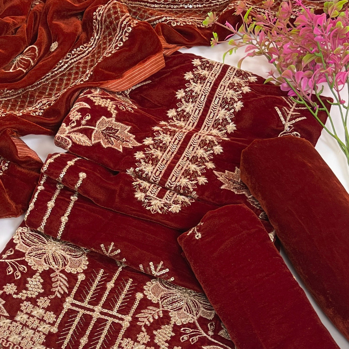 Bundle OF 08 | Sana Safinaz | Velvet 3PC (V-02)