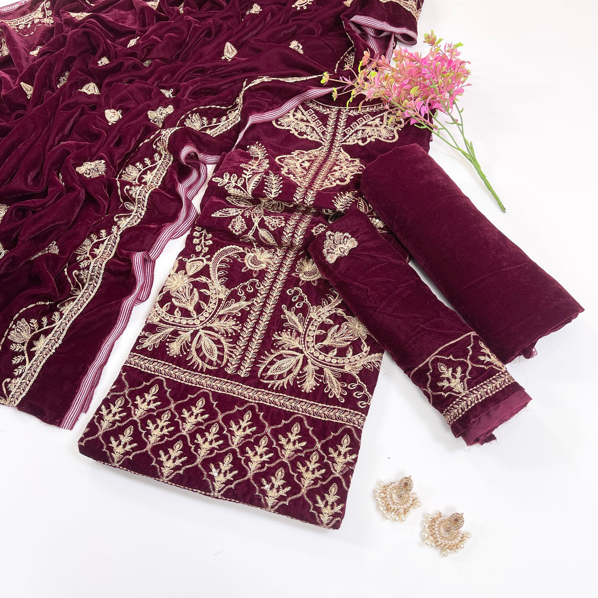 Bundle OF 08 | Sana Safinaz | Velvet 3PC (V-01)