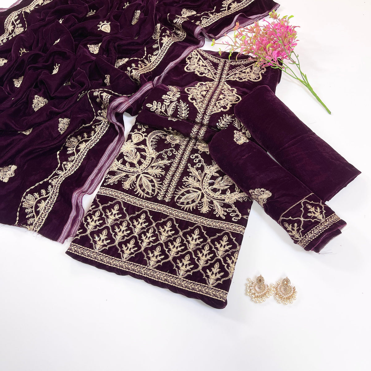 Bundle OF 08 | Sana Safinaz | Velvet 3PC (V-01)