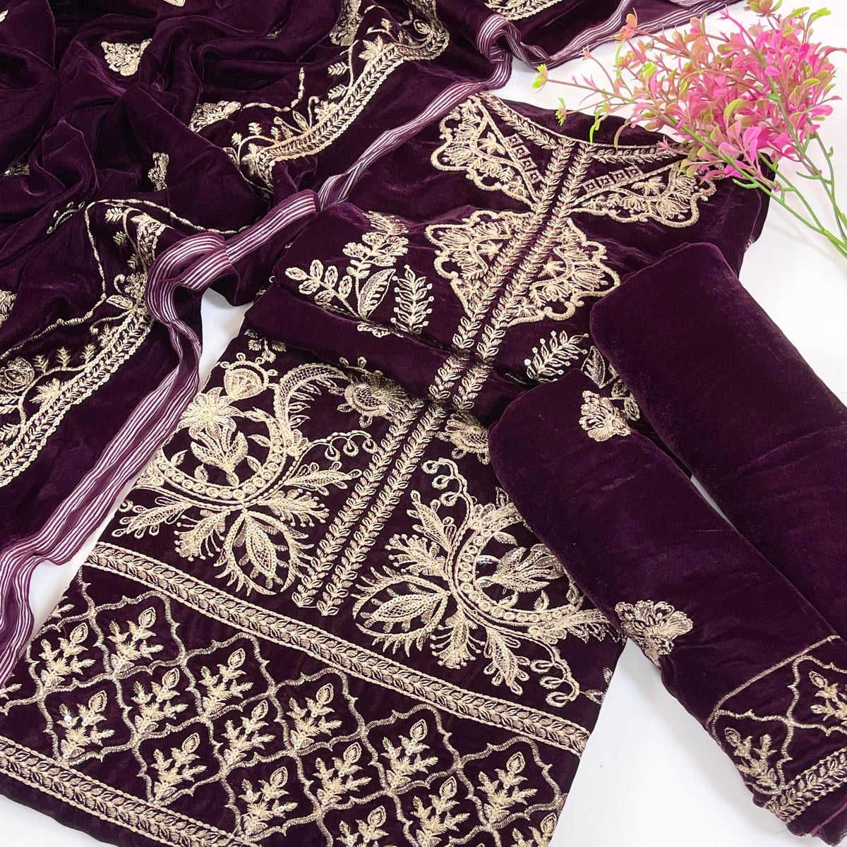 Bundle OF 08 | Sana Safinaz | Velvet 3PC (V-01)