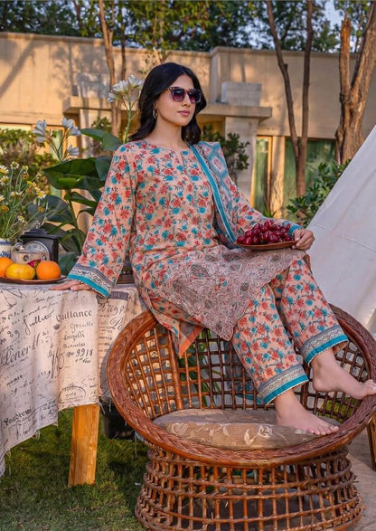 Aabroo By Anaya Noor Emb With Laser-Cut Lawn 3PC