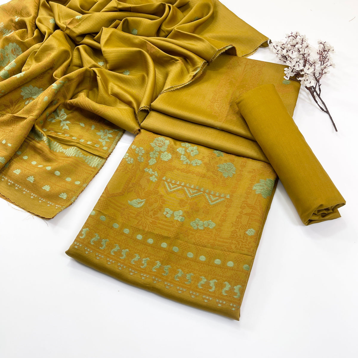 Bundle OF 04 | Sapphire | Jacquard Viscose 3PC