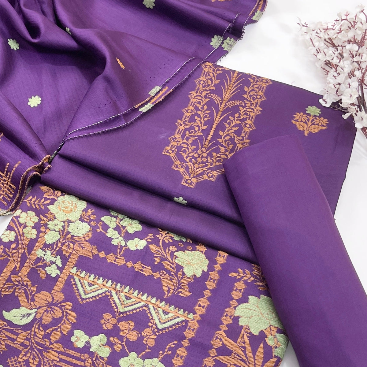 Bundle OF 04 | Sapphire | Jacquard Viscose 3PC