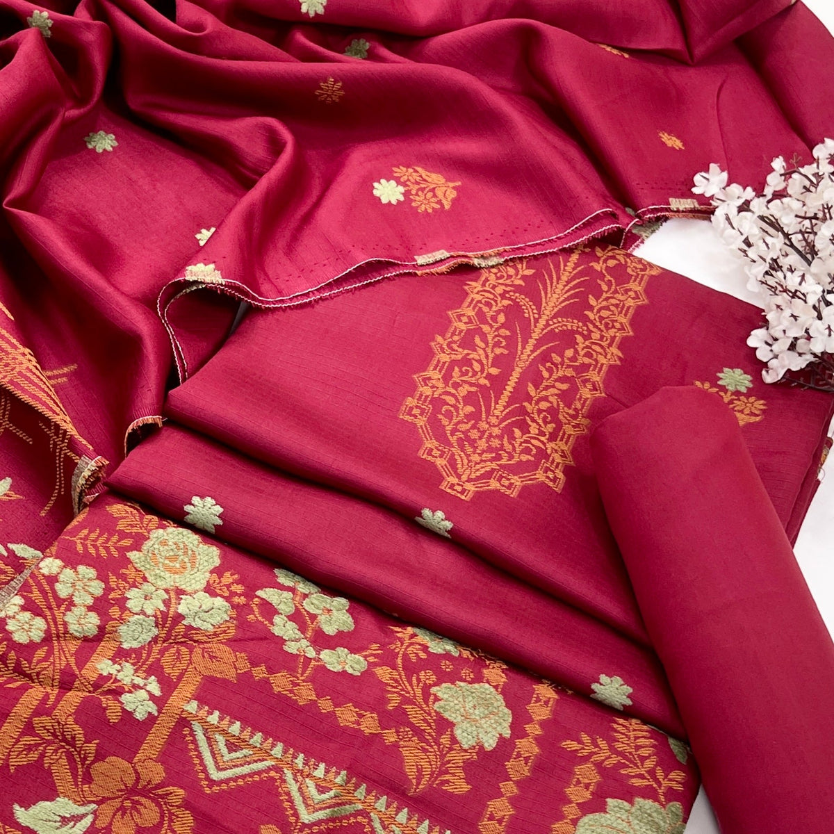 Bundle OF 04 | Sapphire | Jacquard Viscose 3PC